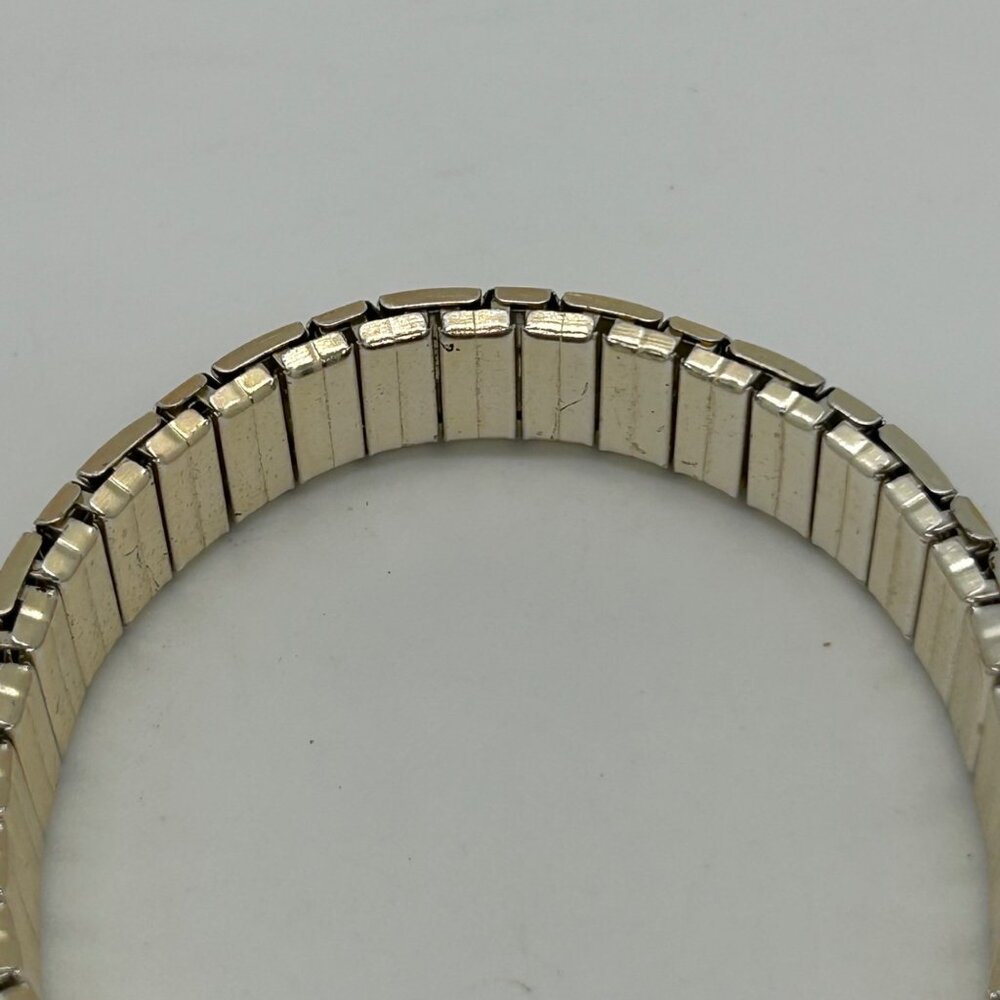 Vintage Two-Tone Gold & Silver Finish Expansion Stretch Link Bracelet Size 7 - Picture 5 of 15